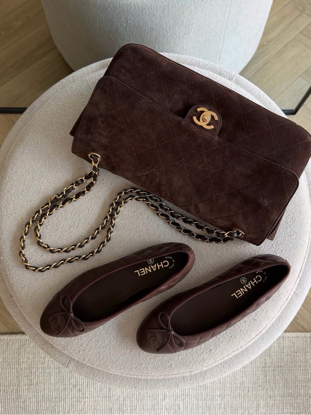 Chanel 26B Brown Ballet Flats | NIB